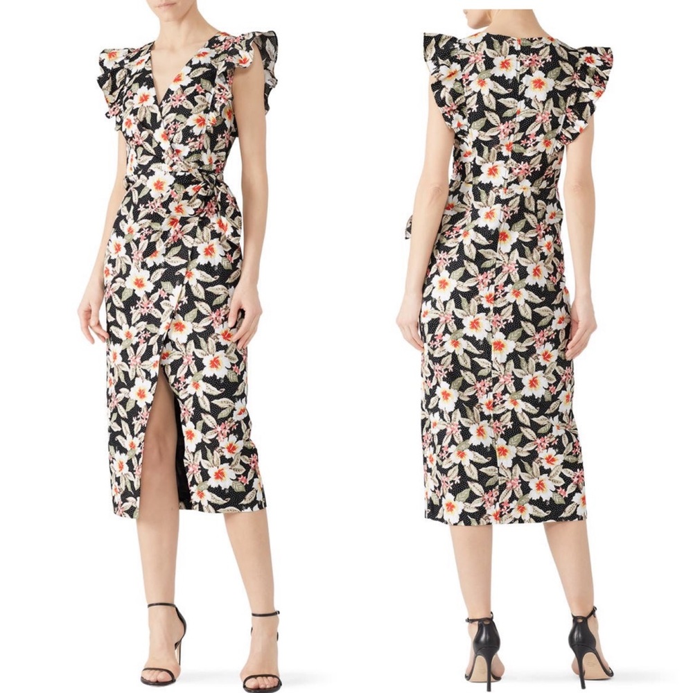 REBECCA TAYLOR Kamea Floral Print Wrap Dress